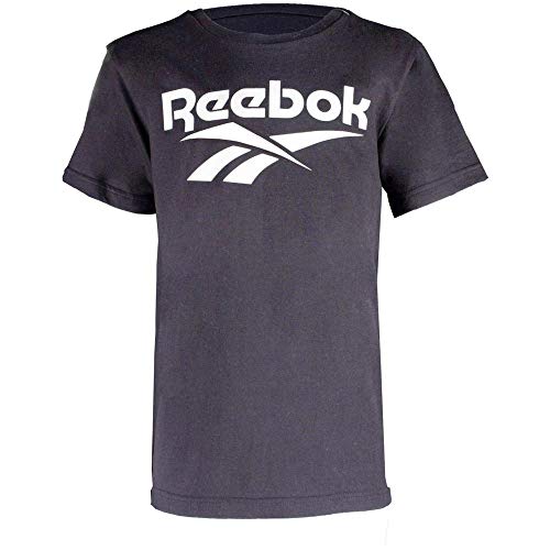 Reebok Camiseta Big Vector Stacked Logo, Black, M, Unisex niños, Negro