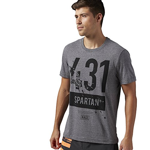 Reebok – Camiseta para Hombre Spartan Race Short Sleeve Tri Blend, Vegetal, XS, aj0621