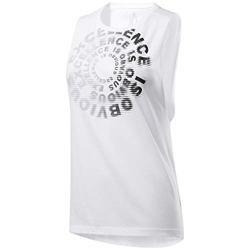 Reebok CF Excellence Is Obvious Muscle Tank Camiseta sin Mangas, Mujer, Blanco (White), M