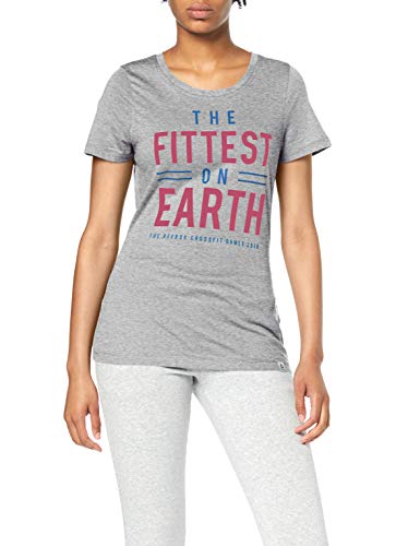 Reebok CF Games Fittest On Earth Camiseta, Mujer, Gris (brgrin), M