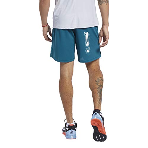 Reebok CF Hybrid Short-Knit Woven Pantalón Corto, Hombre, Heritage Teal, M