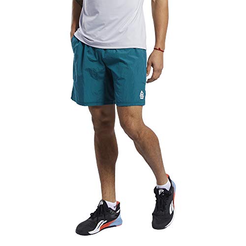 Reebok CF Hybrid Short-Knit Woven Pantalón Corto, Hombre, Heritage Teal, M