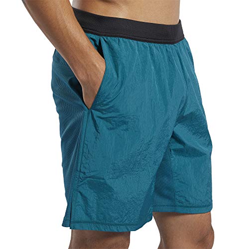 Reebok CF Hybrid Short-Knit Woven Pantalón Corto, Hombre, Heritage Teal, M