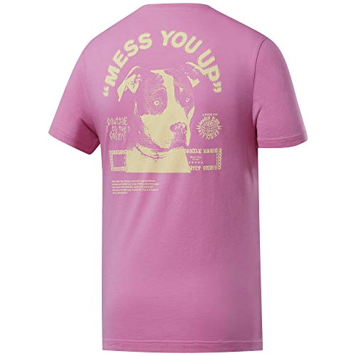 Reebok CF Mess You Up Graphic tee Camiseta de Manga Corta, Hombre, Posh Pink, 2XL