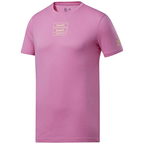 Reebok CF Mess You Up Graphic tee Camiseta de Manga Corta, Hombre, Posh Pink, 2XL