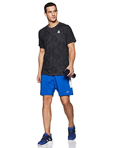 Reebok CF Move tee-Print Camiseta de Manga Corta, Hombre, Black Melange, L