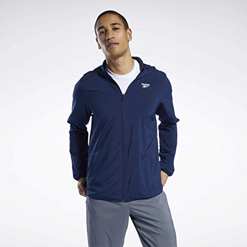 Reebok - Chaqueta de entrenamiento para hombre, Hombre, Chaqueta, IEH27, azul marino, extra-large