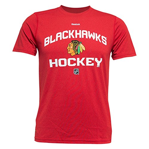 Reebok Chicago Blackhawks Juventud Centro Hielo colección Arco Performance tee, Rojo