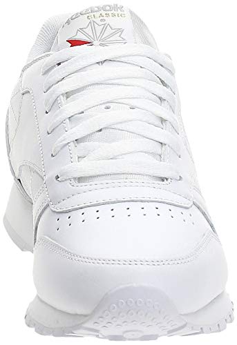 Reebok CL LTHR 2232 - Zapatillas de deporte de cuero para mujer, color blanco, talla 37