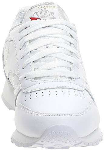Reebok CL LTHR 2232 - Zapatillas de deporte de cuero para mujer, color blanco, talla 40.5