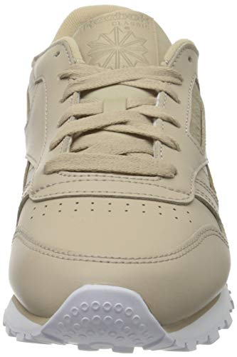 Reebok CL LTHR, Gymnastics Shoe Womens, Modern Beige/Sand Beige/White, 37 EU