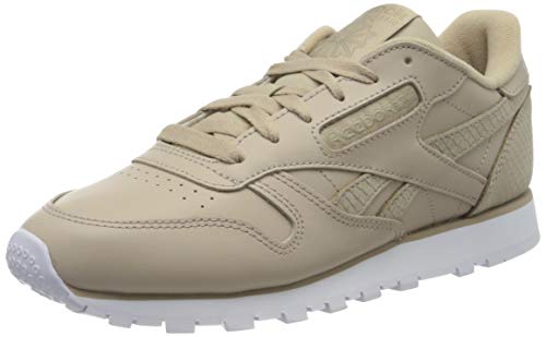 Reebok CL LTHR, Gymnastics Shoe Womens, Modern Beige/Sand Beige/White, 37 EU