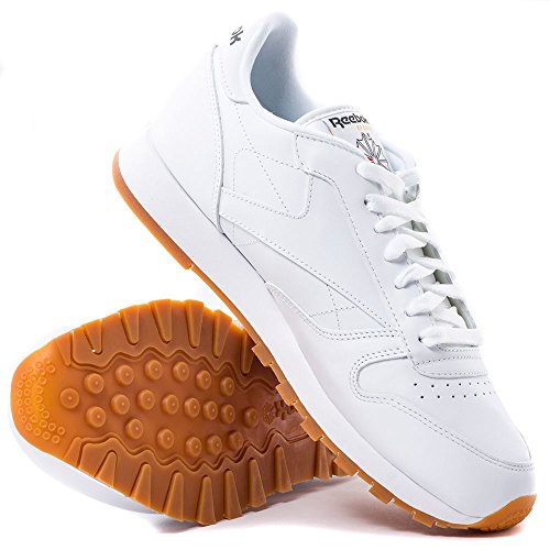 Reebok Cl Lthr, Zapatillas de Deporte para Hombre, Blanco (White/Gum 2), 44.5 EU