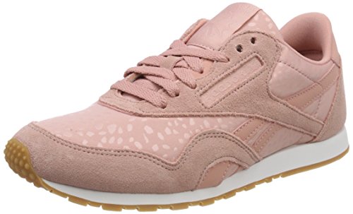 Reebok CL Nylon Slim TXT Lux, Zapatillas de Deporte para Mujer, Rosa (Chalk Pink/White/Gum 000), 37.5 EU