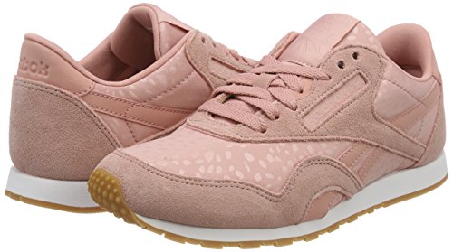 Reebok CL Nylon Slim TXT Lux, Zapatillas de Deporte para Mujer, Rosa (Chalk Pink/White/Gum 000), 37.5 EU