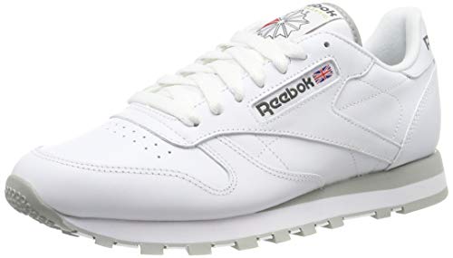 Reebok Classic Leather - Zapatillas de cuero para hombre, color blanco (int-white / lt. grey), talla 41