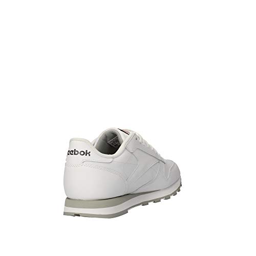 Reebok Classic Leather - Zapatillas de cuero para hombre, color blanco (int-white / lt. grey), talla 42