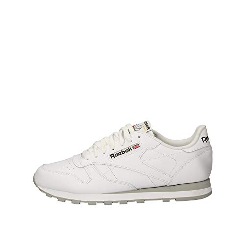 Reebok Classic Leather - Zapatillas de cuero para hombre, color blanco (int-white / lt. grey), talla 42