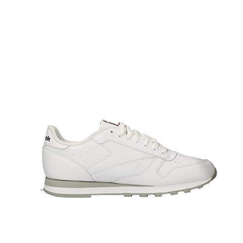 Reebok Classic Leather - Zapatillas de cuero para hombre, color blanco (int-white / lt. grey), talla 42