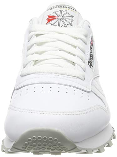 Reebok Classic Leather - Zapatillas de cuero para hombre, color blanco (int-white / lt. grey), talla 45