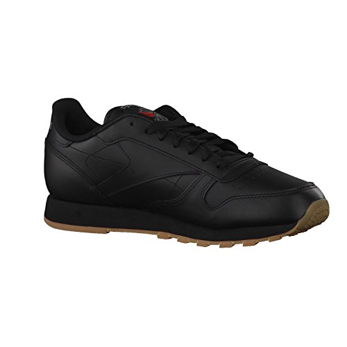 Reebok Classic Leather - Zapatillas de cuero para hombre, color negro (black / gum 2), talla 42.5