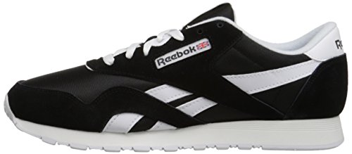 Reebok Classic Nylon Zapatilla de Running Hombre, Negro (Black / White), 44 EU