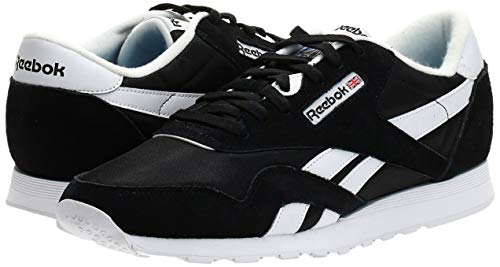 Reebok Classic Nylon Zapatilla de Running Hombre, Negro (Black / White), 44 EU