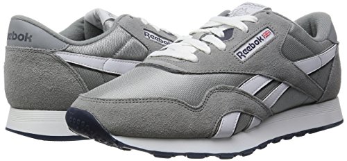 Reebok Classic Nylon - zapatilla deportiva de material sintético Unisex adulto, Grigio (Grau (Platinum/Jet Blue)), 42