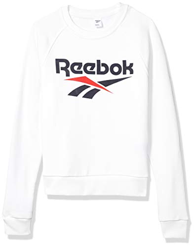 Reebok Classic Vector Crewneck Sudadera de Cuello Redondo, Blanco, Large para Mujer