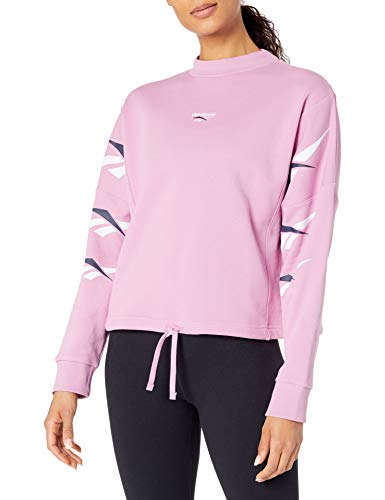 Reebok Classic Vector Repeat - Sudadera con Cuello Redondo para Mujer, Mujer, Sudadera de Cuello Redondo, GJR95, Rosa jazmín, 4X26W