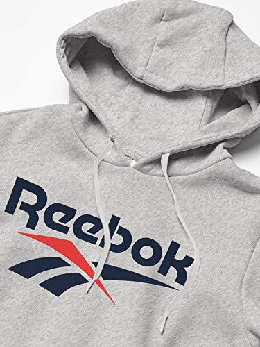 Reebok Classic Vector Sudadera con Capucha para Mujer, Mujer, Capucha, GJR55, Gris Claro Jaspeado, Large