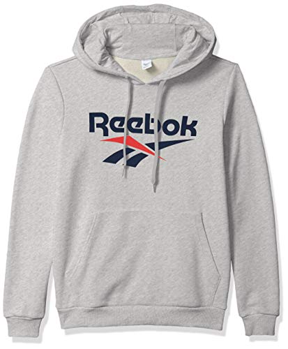 Reebok Classic Vector Sudadera con Capucha para Mujer, Mujer, Capucha, GJR55, Gris Claro Jaspeado, Large