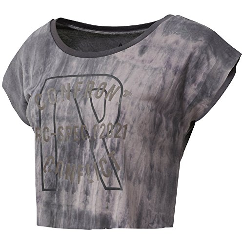 Reebok Combat Spraydye Crop Camiseta, Mujer, Gris (powgry), 2XS