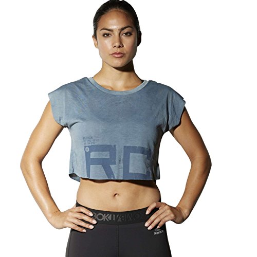 Reebok Combat Spraydye Crop tee Camiseta, Mujer, Gris (stonew), XS