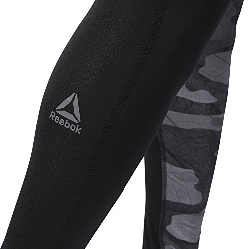 Reebok Compression AOP Mallas, Hombre, Negro, XL