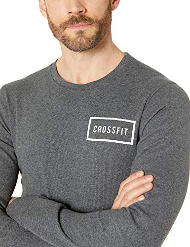 Reebok Crossfit - Camiseta térmica de Manga Larga para Hombre, Hombre, Manga Larga, EMU34, Gris Oscuro, Large