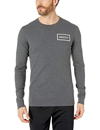 Reebok Crossfit - Camiseta térmica de Manga Larga para Hombre, Hombre, Manga Larga, EMU34, Gris Oscuro, Large