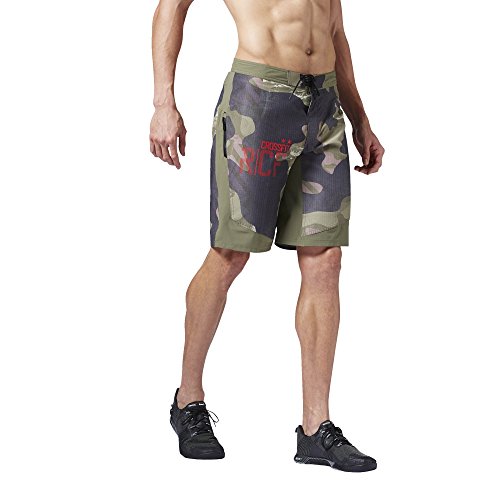 Reebok Crossfit Hombre Super Nasty Tactical Camo Surfer/Tarjeta de Pantalones Cortos, Canopy Green, 52 Pulgadas, ai1496
