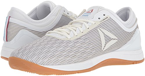 Reebok Crossfit Nano 8.0 Flexweave - Zapatillas de crossfit para hombre, Blanco (Blanco/Blanco Clásico/Excelente Rojo/Azul/Gum), 39.5 EU