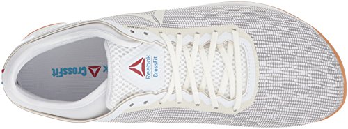Reebok Crossfit Nano 8.0 Flexweave - Zapatillas de crossfit para hombre, Blanco (Blanco/Blanco Clásico/Excelente Rojo/Azul/Gum), 39.5 EU