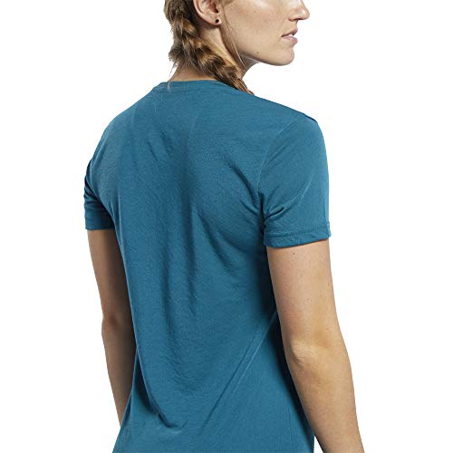 Reebok Crossfit Rd Camiseta de Manga Corta, Mujer, Azul (Heritage Teal), L