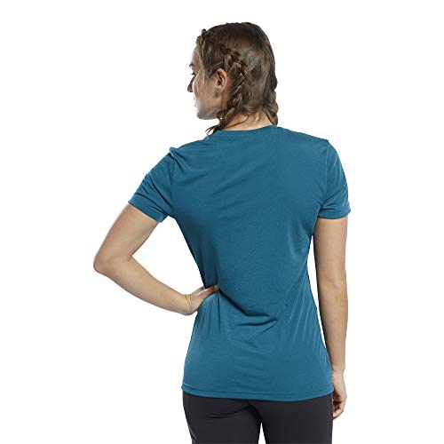 Reebok Crossfit Rd Camiseta de Manga Corta, Mujer, Azul (Heritage Teal), M