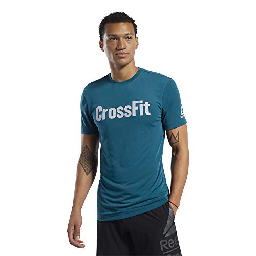 Reebok Crossfit Read tee Camiseta de Manga Corta, Hombre, Azul (Heritage Teal), 2XL