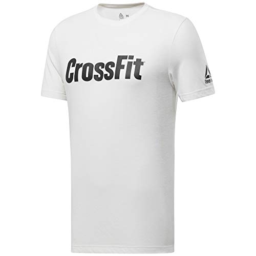 Reebok Crossfit Read tee Camiseta de Manga Corta, Hombre, Blanco (White), M