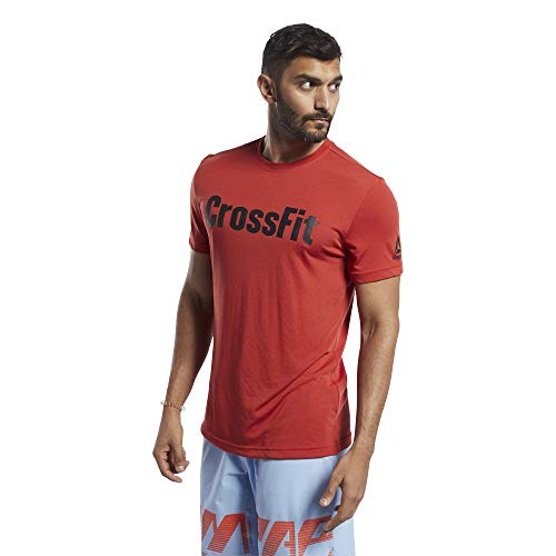 Reebok Crossfit Read tee Camiseta de Manga Corta, Hombre, Rojo (Legacy Red), L