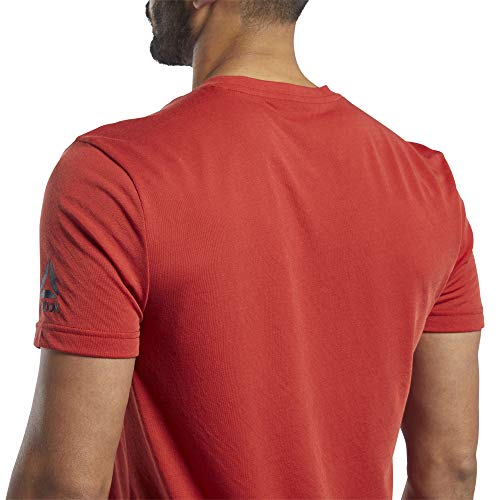 Reebok Crossfit Read tee Camiseta de Manga Corta, Hombre, Rojo (Legacy Red), L