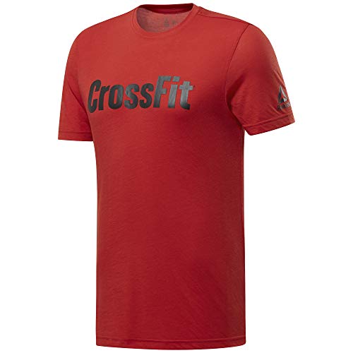 Reebok Crossfit Read tee Camiseta de Manga Corta, Hombre, Rojo (Legacy Red), L