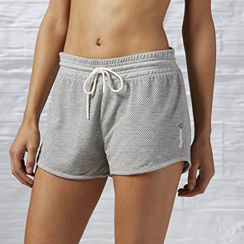 Reebok EL Placed Mesh Short - Pantalón Corto para Mujer, Color Gris, Talla XS