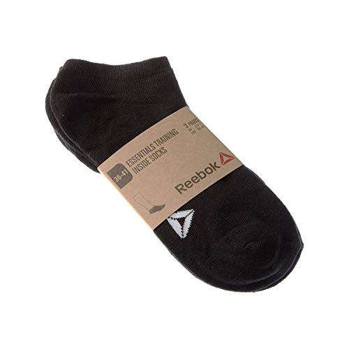 Reebok Essentials Training Inside - Calcetines de entrenamiento (3 unidades, sin rizo, algodón) 751 Black 40/45