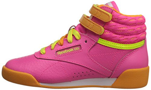 Reebok Freestyle High - Zapatillas de deporte para niños y niñas, unisex, color Rosa, talla 37 1/3 EU